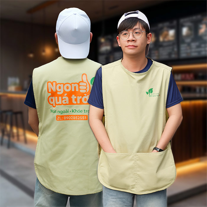 Tạp Dề Đồng Phục Ghi Lê - Quán Sương Sâm Tâm Việt
